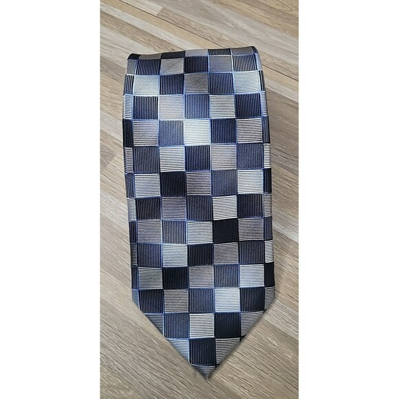 Pronto Uomo Couture 100% Silk Men's Checker Tie w/ Mens Warehouse Price Tag NEW - Picture 2 of 9